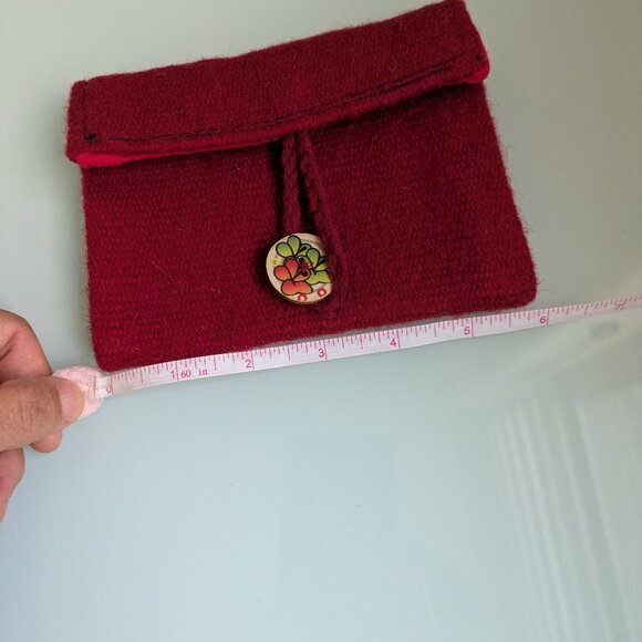 Centinela Traditional Arts Wool Wallet – Red, New Without Tags, 4.5"x6" - Picture 6 of 6